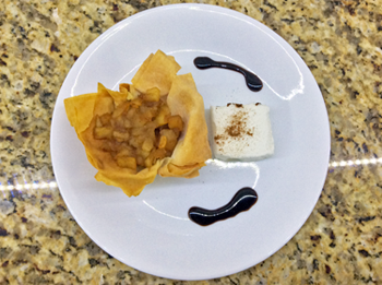 Apple Strudel with Vanilla Ice Cream Plated